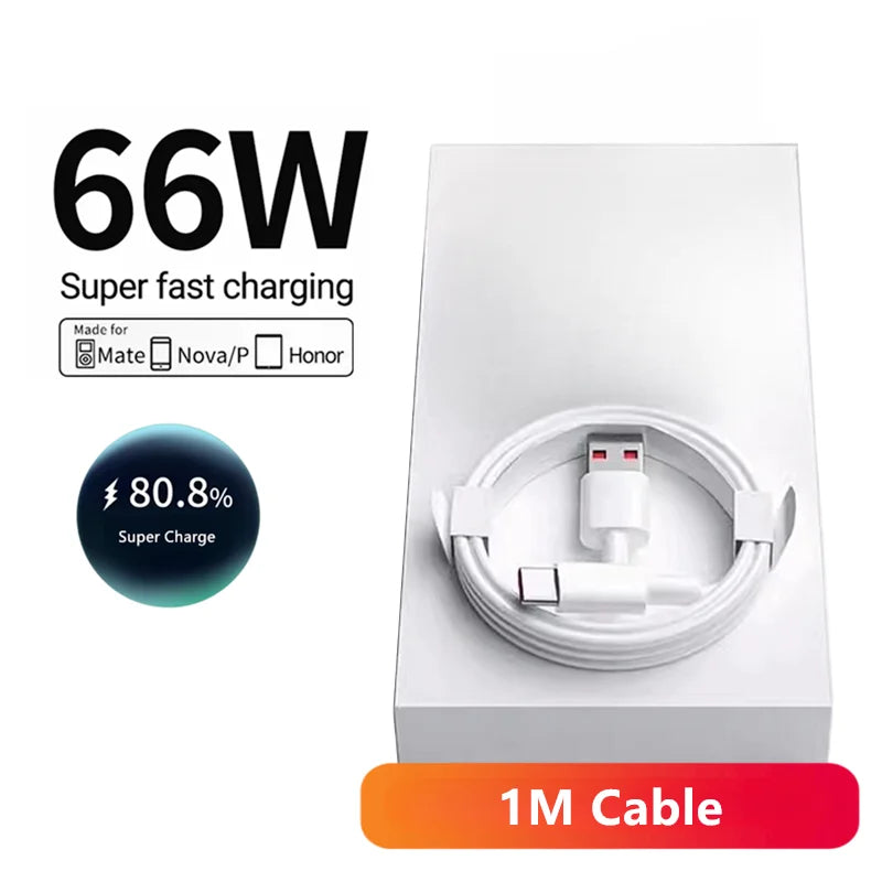 6A 66W Super Fast EU Wall Charger USB Cable