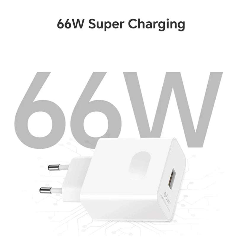 6A 66W Super Fast EU Wall Charger USB Cable